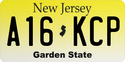 NJ license plate A16KCP