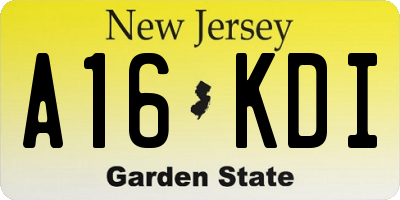 NJ license plate A16KDI