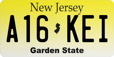 NJ license plate A16KEI