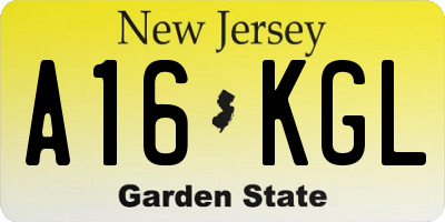 NJ license plate A16KGL