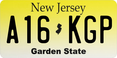 NJ license plate A16KGP