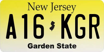 NJ license plate A16KGR