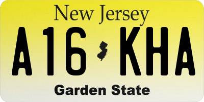 NJ license plate A16KHA