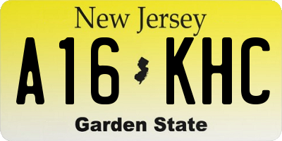 NJ license plate A16KHC
