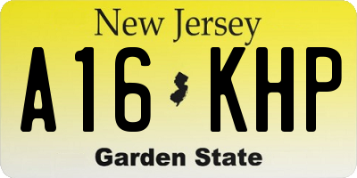 NJ license plate A16KHP