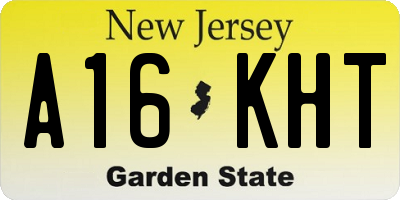 NJ license plate A16KHT
