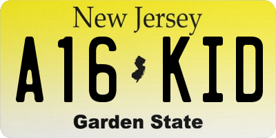 NJ license plate A16KID