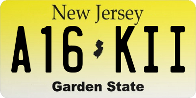 NJ license plate A16KII