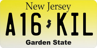 NJ license plate A16KIL