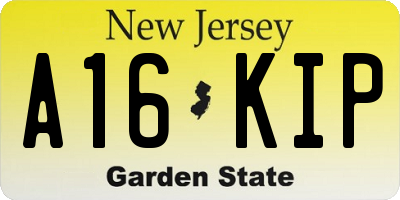 NJ license plate A16KIP