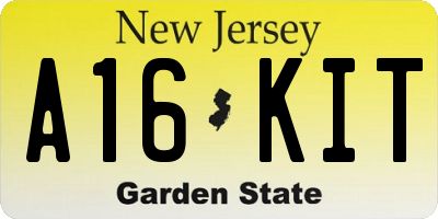 NJ license plate A16KIT