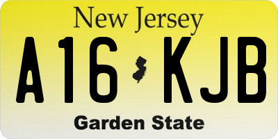 NJ license plate A16KJB