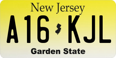 NJ license plate A16KJL