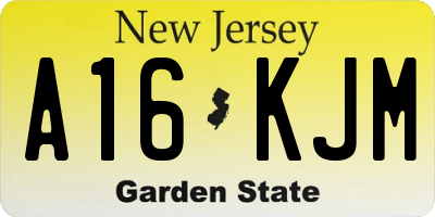 NJ license plate A16KJM