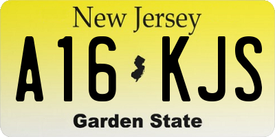 NJ license plate A16KJS