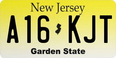 NJ license plate A16KJT