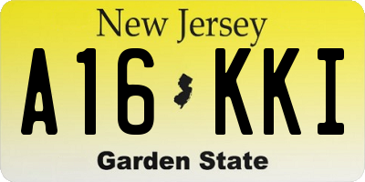 NJ license plate A16KKI