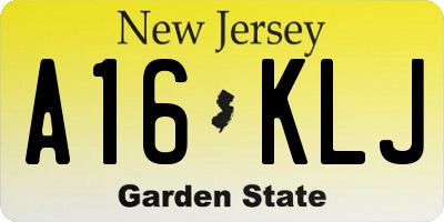 NJ license plate A16KLJ