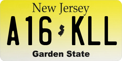 NJ license plate A16KLL