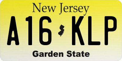 NJ license plate A16KLP