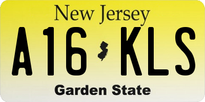 NJ license plate A16KLS