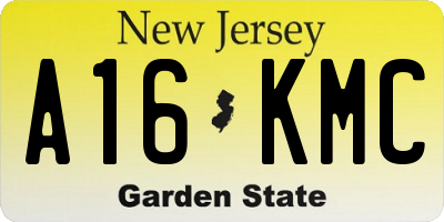 NJ license plate A16KMC