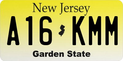 NJ license plate A16KMM