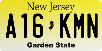 NJ license plate A16KMN