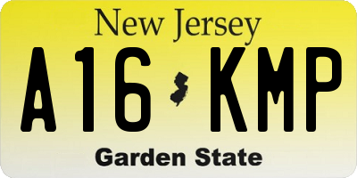 NJ license plate A16KMP