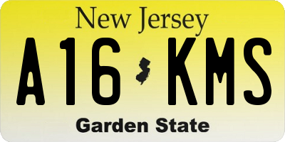 NJ license plate A16KMS