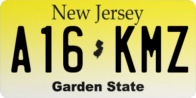 NJ license plate A16KMZ