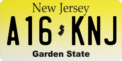 NJ license plate A16KNJ
