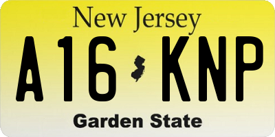 NJ license plate A16KNP