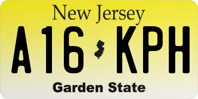 NJ license plate A16KPH