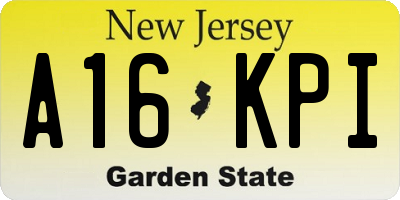 NJ license plate A16KPI