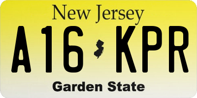 NJ license plate A16KPR