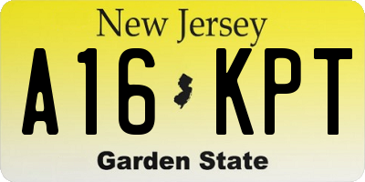 NJ license plate A16KPT