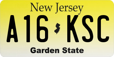 NJ license plate A16KSC