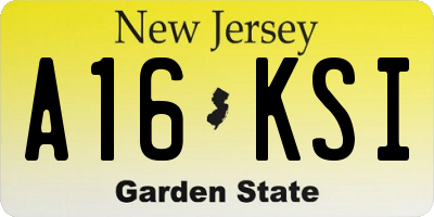 NJ license plate A16KSI