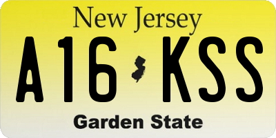 NJ license plate A16KSS
