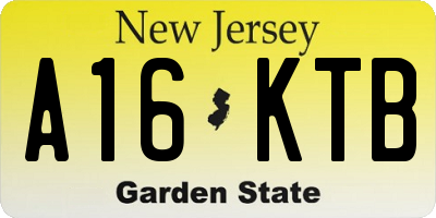 NJ license plate A16KTB