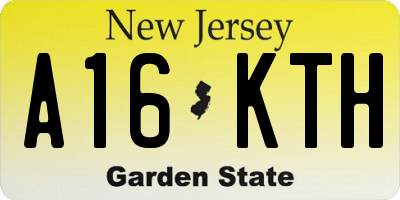 NJ license plate A16KTH