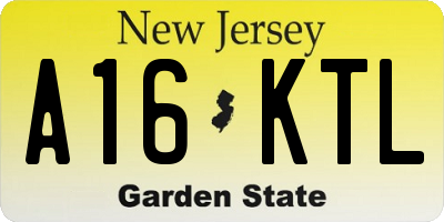 NJ license plate A16KTL