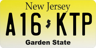 NJ license plate A16KTP