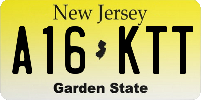 NJ license plate A16KTT