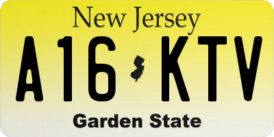 NJ license plate A16KTV