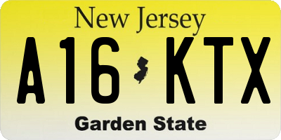 NJ license plate A16KTX