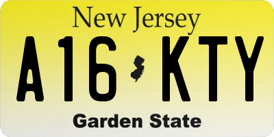 NJ license plate A16KTY