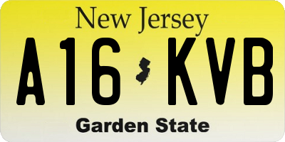 NJ license plate A16KVB