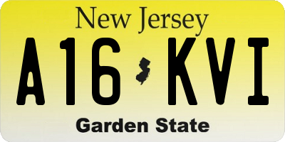 NJ license plate A16KVI